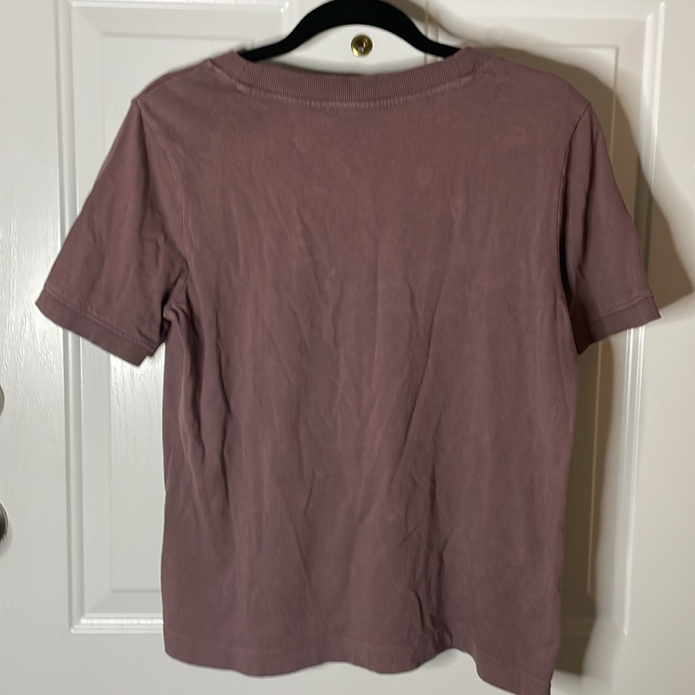 Zara short sleeve crew neck plum top, Size L - Picture 4 of 4